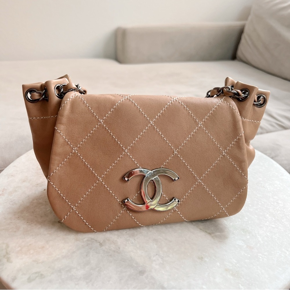 Chanel Surpique Accordion Flap Bag